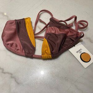 NWT Tropic of C Equator Bikini Top - Sunset Patchwork